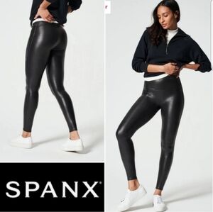 SPANX Faux Leather Leggings Black Size Medium Style No. 2437
